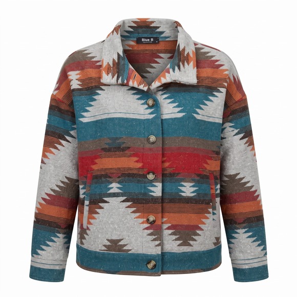 Blue B Collection Jackets & Blazers - Blue B Southwestern Aztec Jacket Button Up Western Tribal Cowgirl Women's M